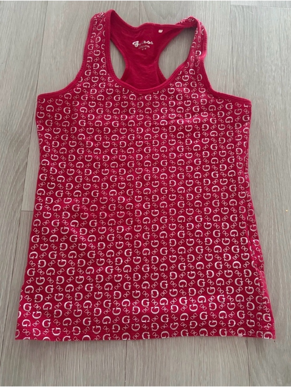 GUESS Pink Logo-Print Racerback Tank - Picture 3 of 4